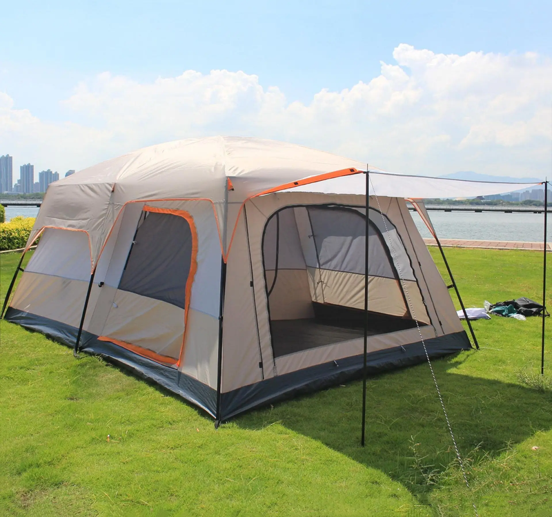 Camping Tent 6-10persons 380x260x195cm Khaki by salelink.co.nz