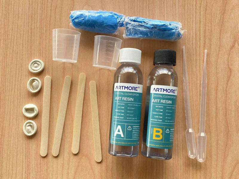 New Updated! FDA Approved Crystal Clear Epoxy Resin Hard Type - 1 : 1 by Volume, 240ml Kit for Jewelry Making Moulds Casting Resin Art by Resin Art NZ