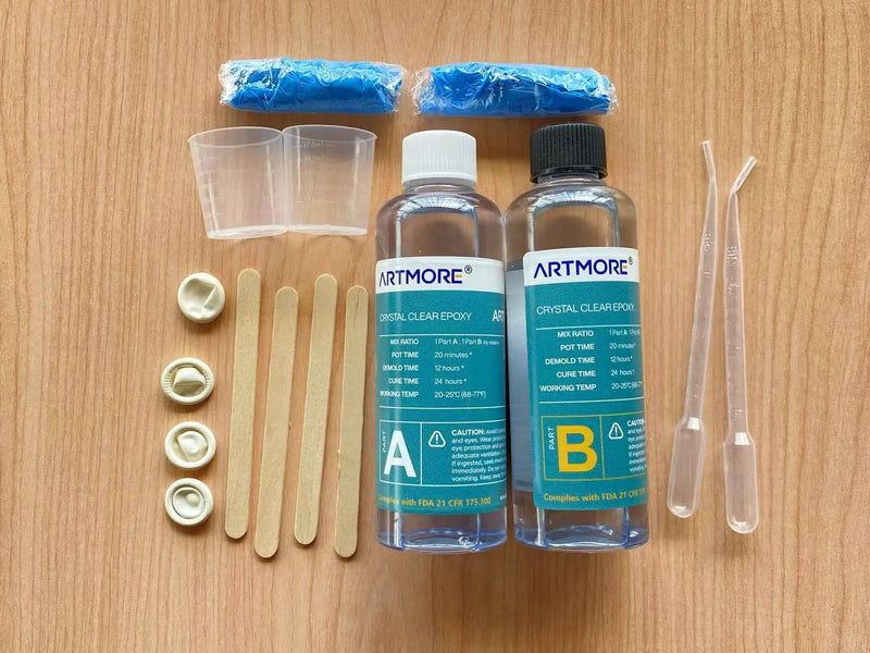 New Updated! FDA Approved Epoxy Resin - 1:1 by Volume 472 ml Kit Artmore for Jewelry Making by Resin Art NZ