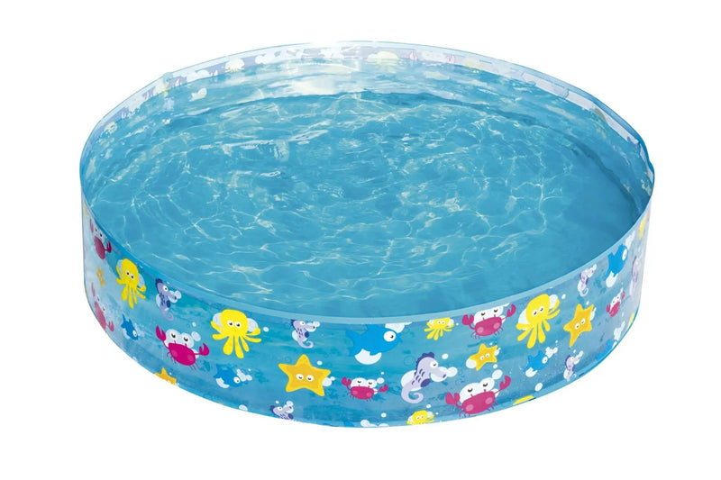 Bestway 1.22m x 25cm Kids Above Ground Pool Sea Life Design Portable by salelink.co.nz