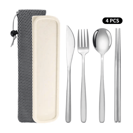 ECOTREK cookware Korean Style Stainless Steel Outdoor Cutlery Set with Storage Box or Bag PJL2011 Korean Style Stainless Steel Outdoor Cutlery Set with Storage Box or Bag PJL2011