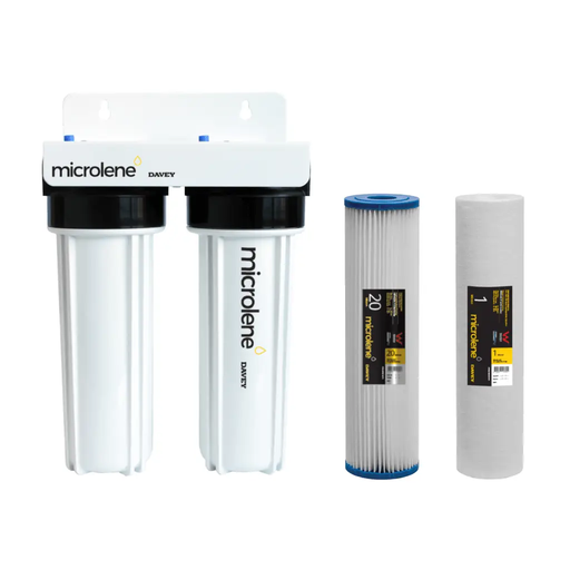 Davey Microlene KAS10A Whole House Water Filter - 2 Stage Rainwater, 10" Standard Housings NZ by Filtration Station NZ