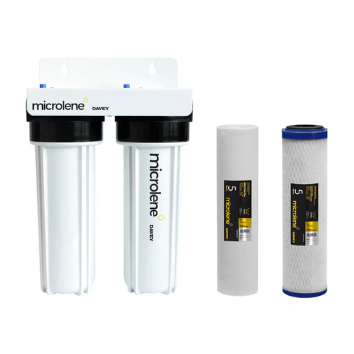 Davey Microlene KAS10AM Whole House Water Filter - 2 Stage Mains, 10" Standard Housings NZ by Filtration Station NZ