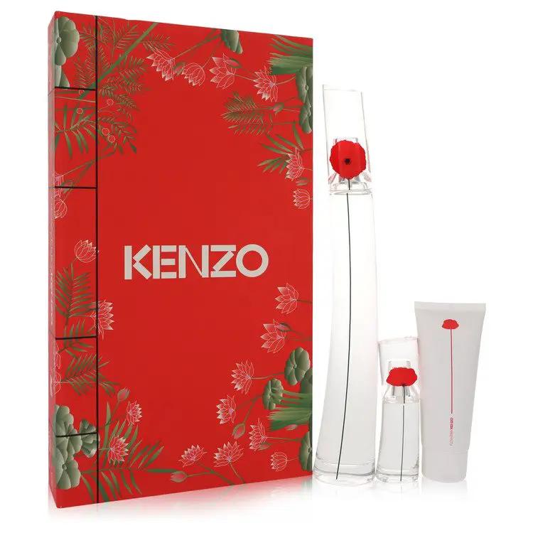 Brands HD Gift Set - 3.3 Eau De Parfum Spray + .5 oz Mini EDP + 2.5 oz Body Milk Kenzo Flower Gift Set - 3.3 Eau De Parfum Spray + .5 oz Mini EDP + 2.5 oz Body Milk by Kenzo -- Kenzo Flower Gift Set - 3.3 Eau De Parfum Spray + .5 oz Mini EDP + 2.5 oz Body Milk by Kenzo --