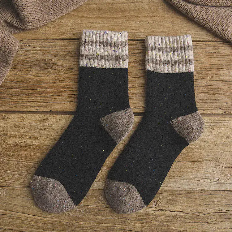 Thickened Warm Terry Wool Socks for Women - Brushed Striped Cozy Winter Socks by Mead's Supply & Equipment Outfitters limited