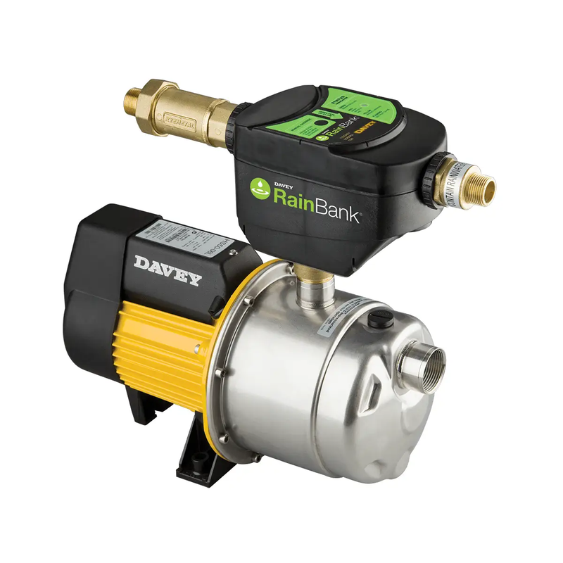Davey RainBank Surface Pump Rainwater Harvesting Kit - Float Switch, Mains Backup, WaterMark NZ by Filtration Station NZ