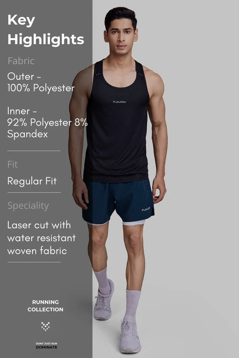 2 in 1 Laser Shorts Pine Green by Fuaark Nz