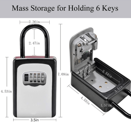 g8buynz g8buynz Key Lock Box Wall Mounted Portable Lock Box for House Key 5 Key Capacity Key Lock Box Wall Mounted Portable Lock Box for House Key 5 Key Capacity