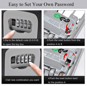 g8buynz g8buynz Key Lock Box Wall Mounted Portable Lock Box for House Key 5 Key Capacity Key Lock Box Wall Mounted Portable Lock Box for House Key 5 Key Capacity
