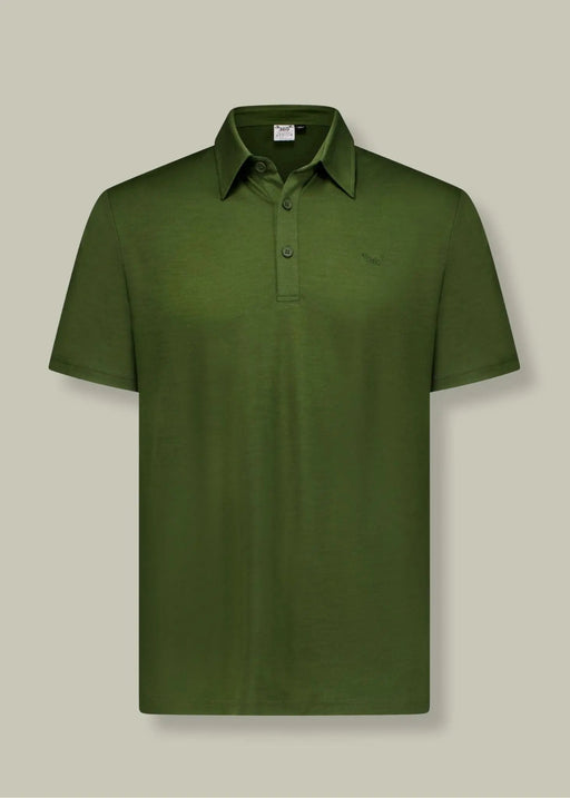 Men's Polo - 100% Merino Wool, Khaki Green by Merino 365 NZ
