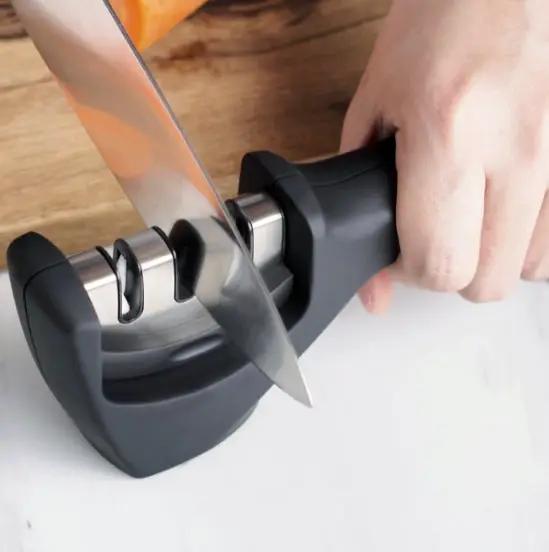 g8buynz Knife Sharpener Grip Easy to Use 3 Sharpening Options Knife Sharpener Grip Easy to Use 3 Sharpening Options