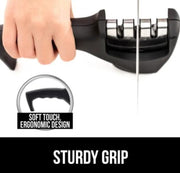 g8buynz Knife Sharpener Grip Easy to Use 3 Sharpening Options Knife Sharpener Grip Easy to Use 3 Sharpening Options