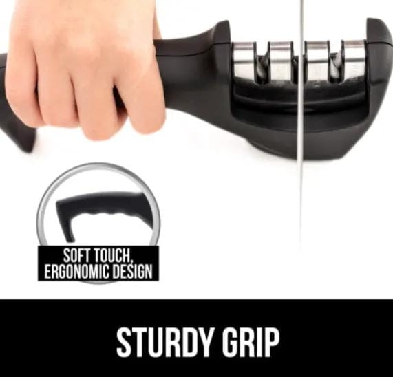 g8buynz Knife Sharpener Grip Easy to Use 3 Sharpening Options Knife Sharpener Grip Easy to Use 3 Sharpening Options