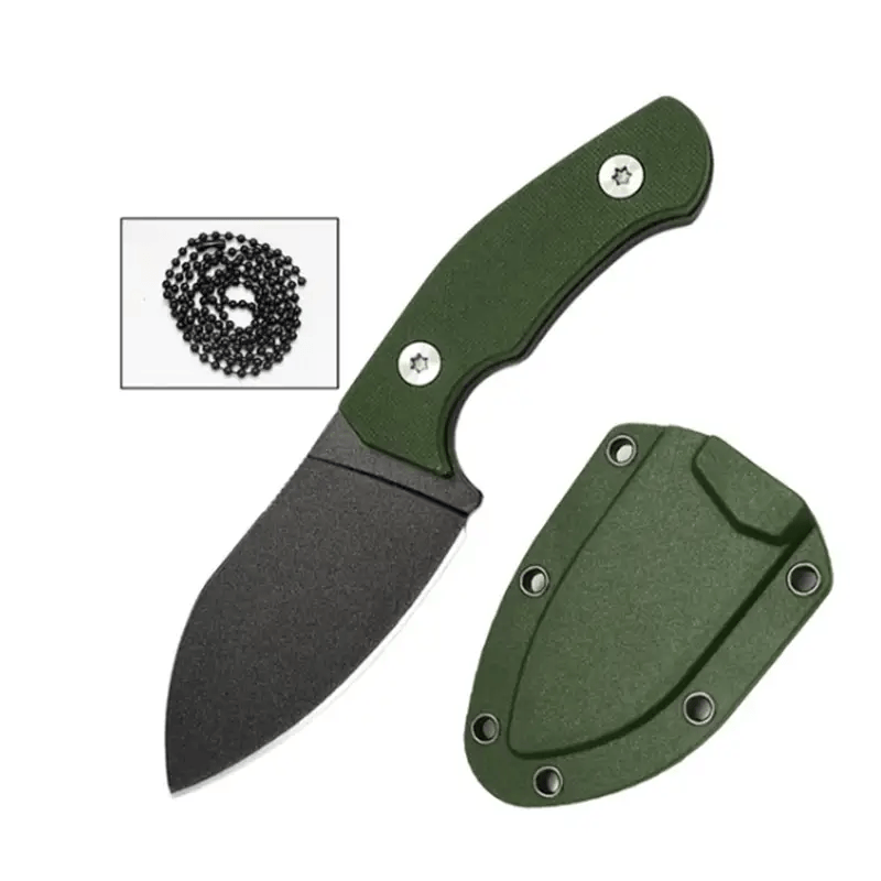 g8buynz EDC Fixed Blade with Sheath and Necklace Stainless Steel for Hiking & Camping EDC Fixed Blade with Sheath and Necklace Stainless Steel for Hiking & Camping