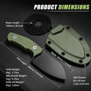 g8buynz EDC Fixed Blade with Sheath and Necklace Stainless Steel for Hiking & Camping EDC Fixed Blade with Sheath and Necklace Stainless Steel for Hiking & Camping