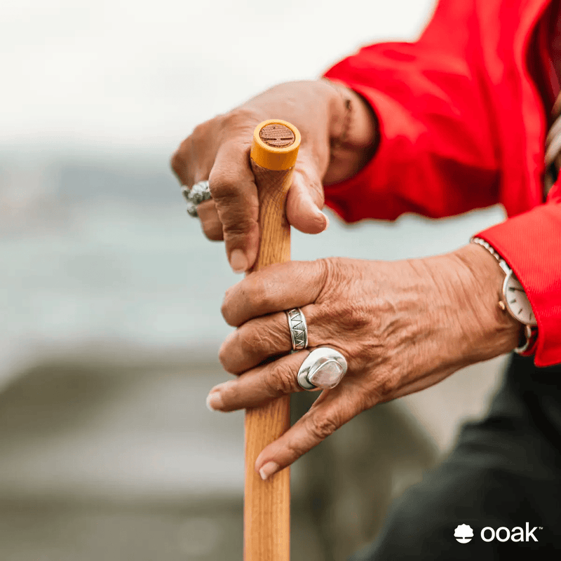 ooak Walking stick Uno. Kōwhai and Oak Ooak Uno Kōwhai Oak Handcrafted Walking Cane