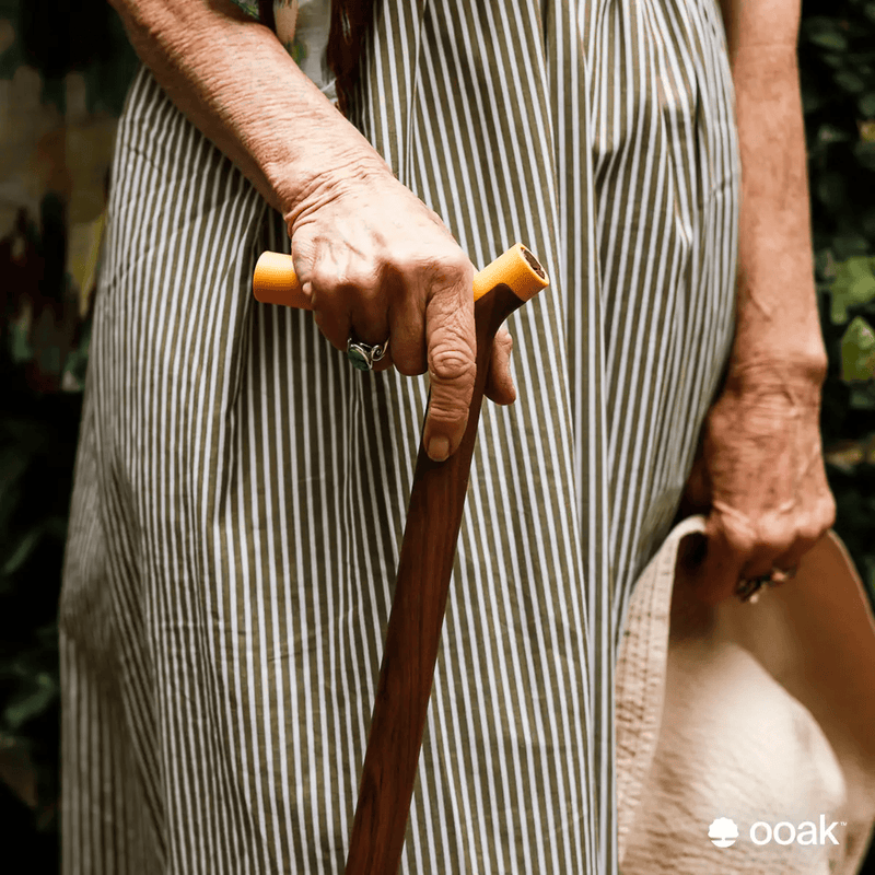 ooak Walking stick Kowhai and Walnut Walking Cane With FSC Walnut Handle Hand Finished Kowhai and Walnut Walking Cane with FSC Walnut Handle