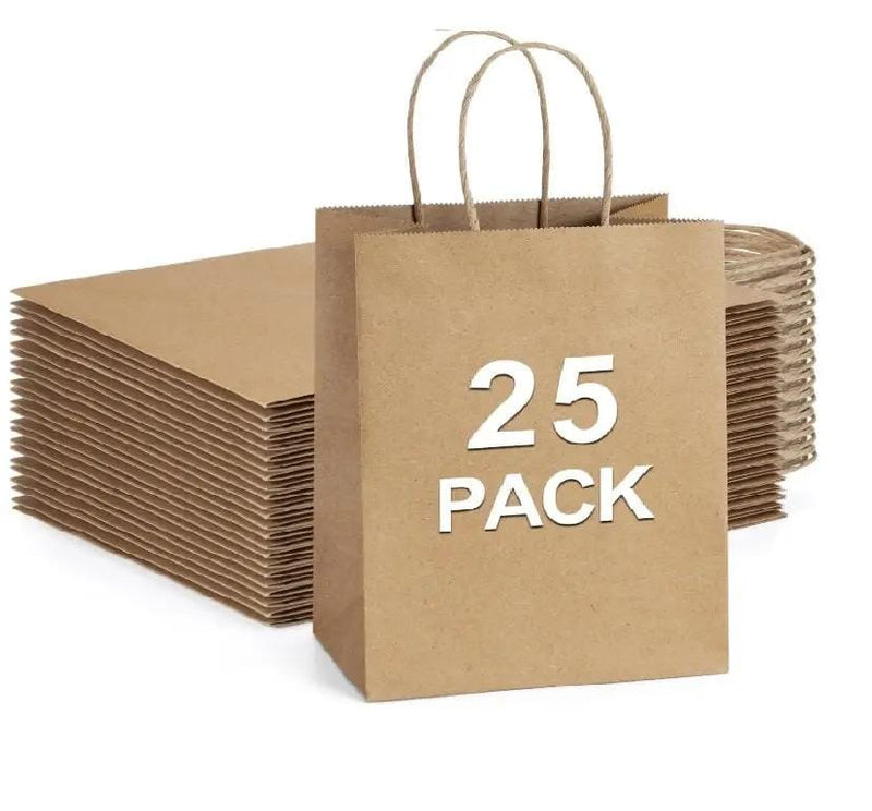g8buynz 25pcs Kraft Paper Bags Party Bags Shopping Bag 25pcs Kraft Paper Bags Party Bags Shopping Bag