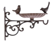 2 Set Cast Iron Bird Bath/Feeder with Wall Bracket by Loveliving