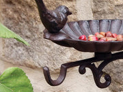 2 Set Cast Iron Bird Bath/Feeder with Wall Bracket by Loveliving