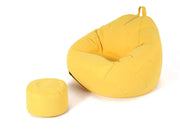 Bean Bag Chair with Footstool-Yellow by Loveliving