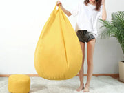 Bean Bag Chair with Footstool-Yellow by Loveliving