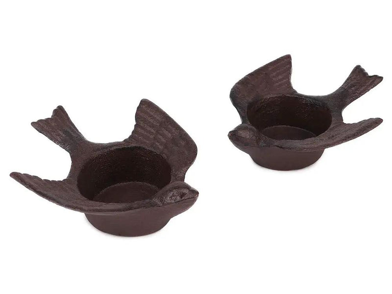 Cast Iron Retro Birds Candle Holder (Set of 2) by Loveliving
