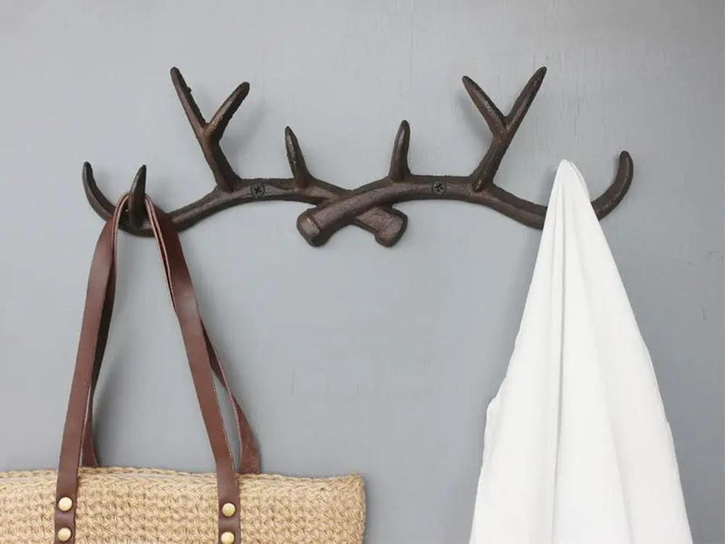 Cast Iron Deer Antlers Coat Rack Key Holder by Loveliving