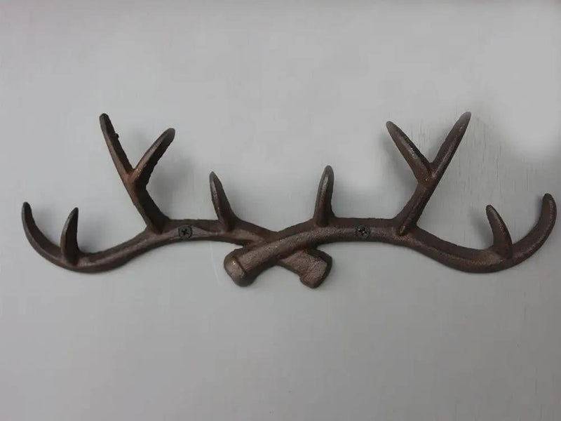 Cast Iron Deer Antlers Coat Rack Key Holder by Loveliving
