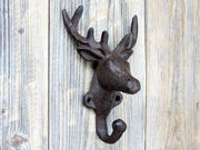 Cast Iron Rustic Deer Head Wall Hook -Set of 2 by Loveliving