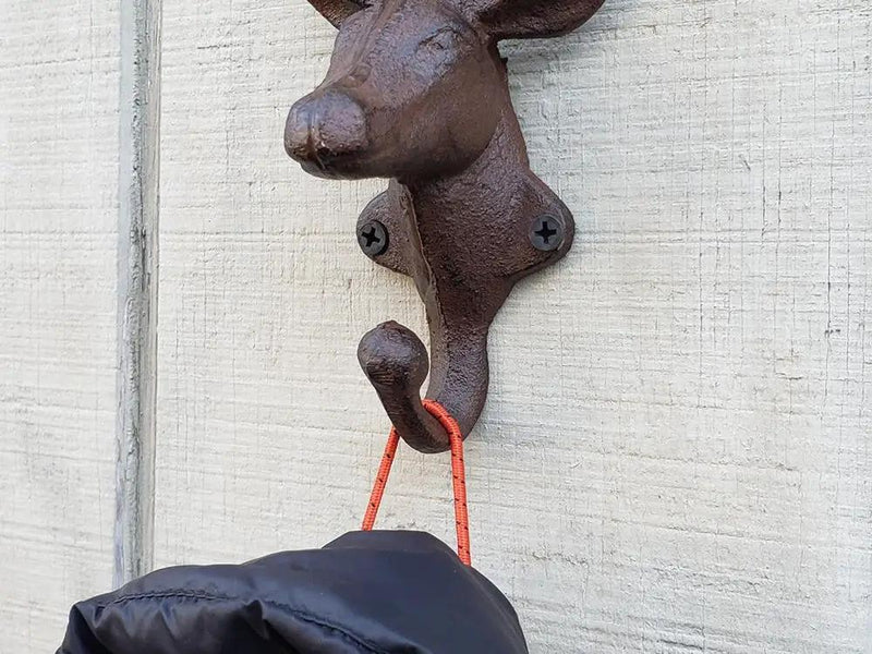 Cast Iron Rustic Deer Head Wall Hook -Set of 2 by Loveliving