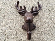 Cast Iron Rustic Deer Head Wall Hook -Set of 2 by Loveliving