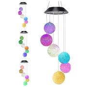 Hanging Wind Chimes Solar Powered LED Light Colour Changing Garden Outdoor Decor by salelink.co.nz
