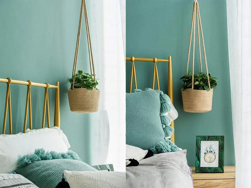 2 Pcs Jute Rope Hanging Planter Woven Plant Basket by Loveliving