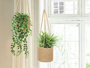 2 Pcs Jute Rope Hanging Planter Woven Plant Basket by Loveliving