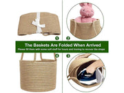 2 Pcs Jute Rope Hanging Planter Woven Plant Basket by Loveliving