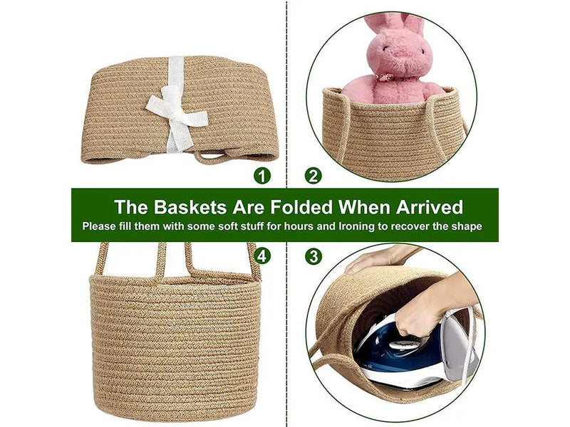2 Pcs Jute Rope Hanging Planter Woven Plant Basket by Loveliving