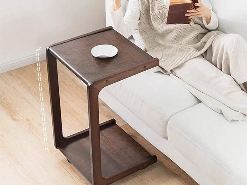 Solid Wood C Shaped End Table / Side Table / Bedside table by Loveliving