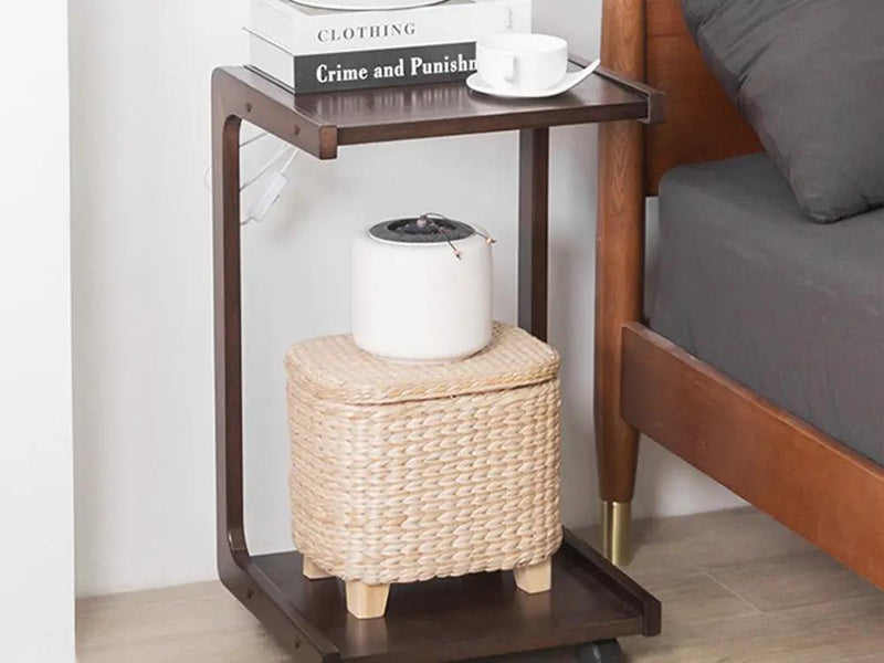 Solid Wood C Shaped End Table / Side Table / Bedside table by Loveliving