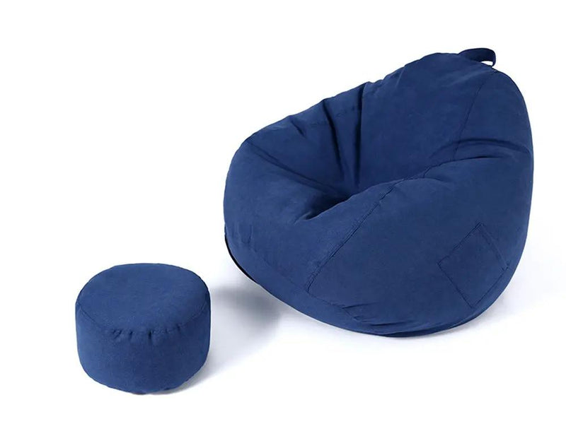Bean Bag Chair with Footstool- Dark Blue by Loveliving