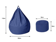 Bean Bag Chair with Footstool- Dark Blue by Loveliving