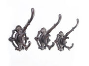 Cast Iron Wall Mounted Coat Hooks (Set of 3) by Loveliving