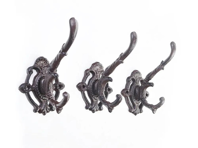 Cast Iron Wall Mounted Coat Hooks (Set of 3) by Loveliving