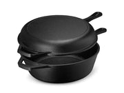 2 In1 Cast Iron Skillet Set by Loveliving