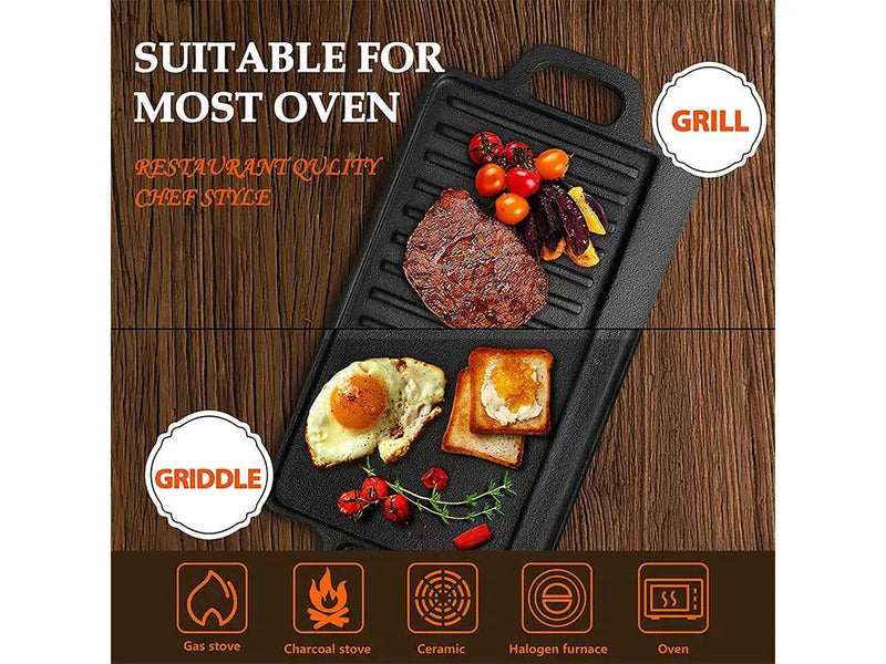 Reversible Cast Iron Grill Griddle Grill Plate by Loveliving