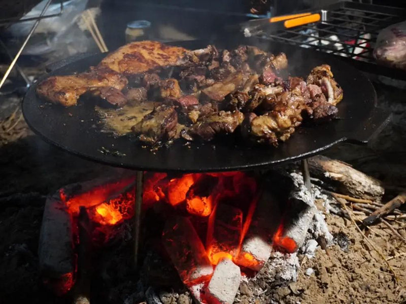 Outdoor Camping Barbecue Rack Cast Iron Grill Pan by Loveliving