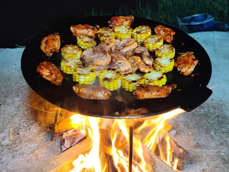 Outdoor Camping Barbecue Rack Cast Iron Grill Pan by Loveliving