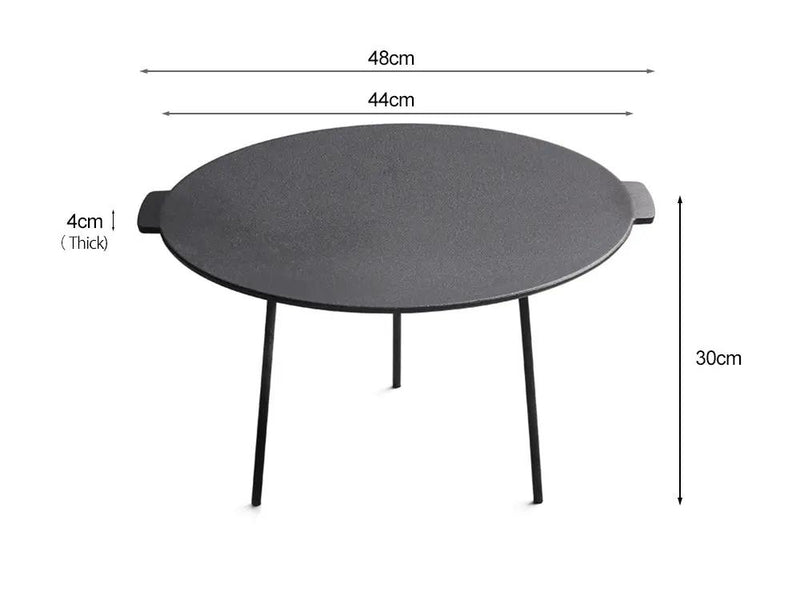 Outdoor Camping Barbecue Rack Cast Iron Grill Pan by Loveliving