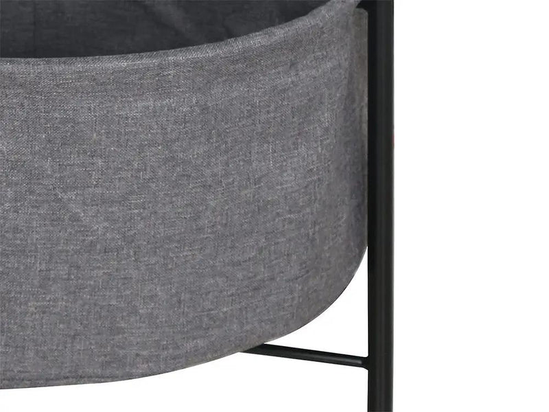 Side Table with Storage Basket- Black by Loveliving