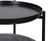 Side Table with Storage Basket- Black by Loveliving